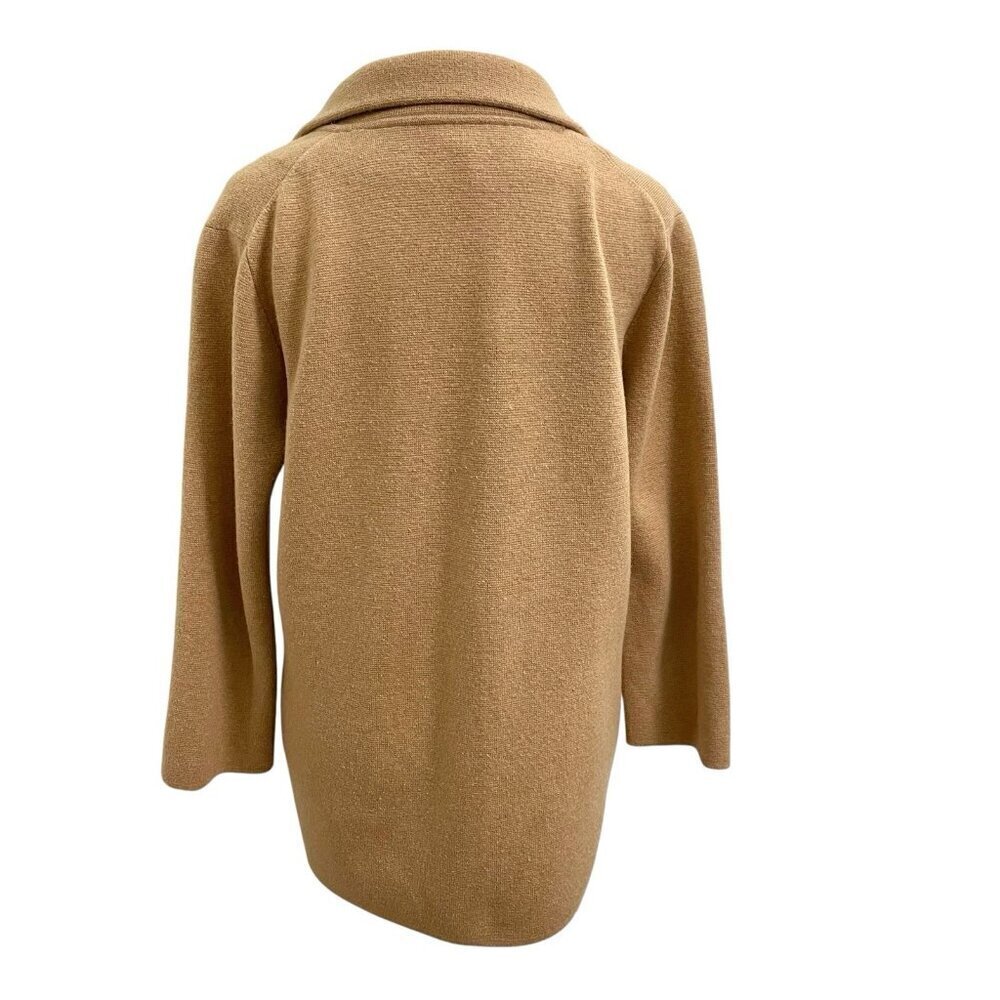 J Crew Merino Wool Blend Sweater Blazer Open Front Camel Brown Preppy size Small - Picture 6 of 8